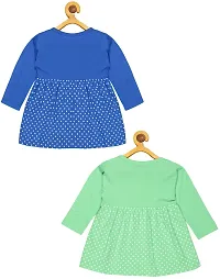 babeezworld Baby Girl Cotton Dress - Full Sleeves Knee Length fit and Flare Frock jhabla Regular fit top Pack of 2-thumb1