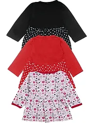 babeezworld Baby Girl?s Knee Length Pure Cotton Dress Pack of 3-thumb1