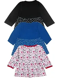 babeezworld Baby Girl?s Knee Length Pure Cotton Dress Pack of 3-thumb1