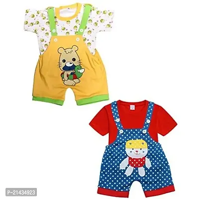 babeezworld Dungaree for Boys  Girls Casual Printed Pure Cotton-Pack of 2 (9101990001213-$P;)-thumb0