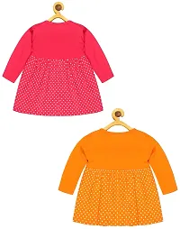 babeezworld Baby Girl Cotton Dress - Full Sleeves Knee Length fit and Flare Frock jhabla Regular fit top Pack of 2-thumb1