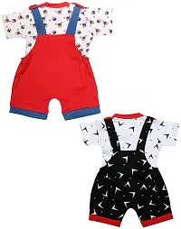 babeezworld Dungaree for Boys  Girls Casual Printed Pure Cotton-Pack of 2 (9101990001213-$P;)-thumb1