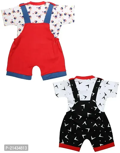 babeezworld Dungaree for Boys  Girls Casual Printed Pure Cotton-Pack of 2 (9101990001213-$P;)-thumb2