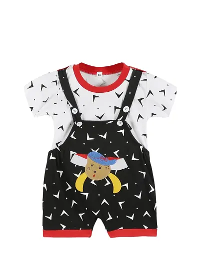 babeezworld Dungaree for Boys & Girls Casual Printed Pure Cotton