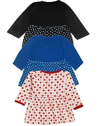 babeezworld Baby Girl?s Pure Cotton Knee Length Dress Pack of 3-thumb1