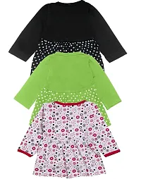 babeezworld Baby Girl?s Knee Length Pure Cotton Dress Pack of 3-thumb1