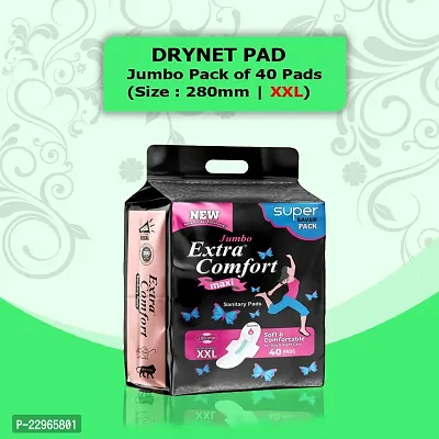 Extra Comfort Dry All Nights| All round protection through the night| 2x better coverage Sanitary Pad  (Pack of 40)