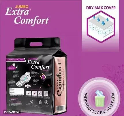 Jumbo Extra Comfort XXXL 320 Mm Ultra Soft Thin Dry Cottony Sanitary Napkin Pad With Wing For Women, Girl Jumbo pack of 40 Pads Sanitary Napkins-thumb2