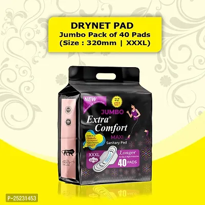 Extra Comfort Sanitary Pads for Women|40 thin Pads|XXXL|Hygiene  Comfort|Soft Wings|Dry top sheet|Suitable for Heavy flow|Odour free-thumb0