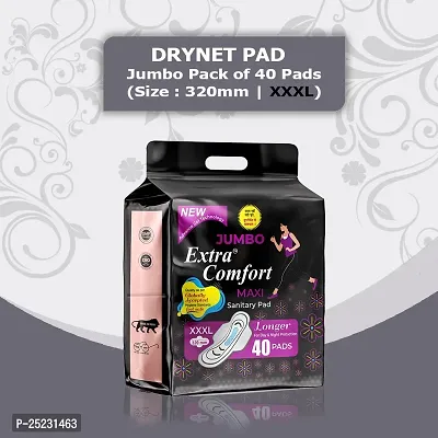 Jumbo Extra Comfort Sanitary Pads for Women XXXL|Cottony soft| Irritation free |40 Pads