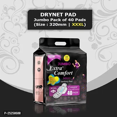 Jumbo Extra Comfort Day and Night Sanitary Pads for Women, XXXL, Pack of 40 Napkins-thumb0