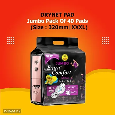 Jumbo Extra Comfort Maxi sanitary pads for Women | sanitary napkins | for sensitive skin | with wings| 40 Pads |xxxl-thumb0