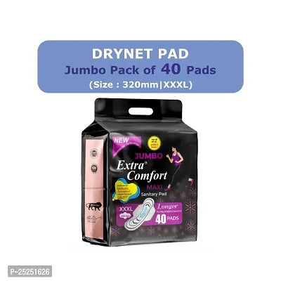 Jumbo Extra Comfort Sanitary Pads for women- Extra XXX -Large Size (40  Pads) 320 mm-thumb0