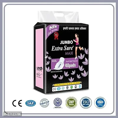 JUMBO EXTRA SURE SOFT COTTON XXXL SANITARY PAD FOR WOMEN AND GIRLS - PACK OF 40 PADS