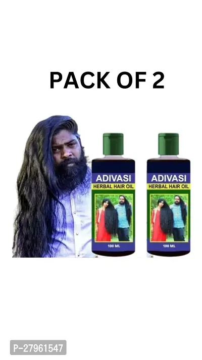 Adivasi hair oil original, Adivasi herbal hair oil for hair growth, Hair Fall Control, For women and men,100ml Pack Of 2 ( Total oil 100ml +100ml= 200ml)