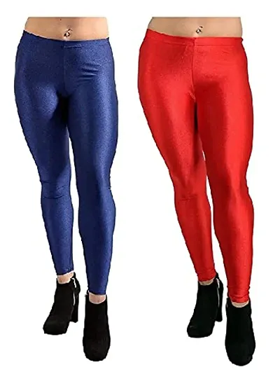 shiny spandex leggings women's black red lycra polyester women