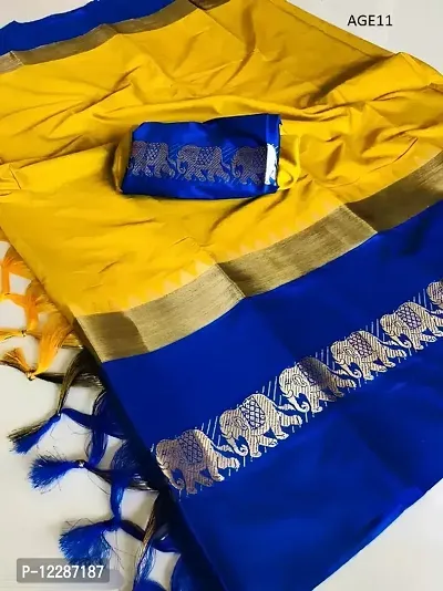 elephant Rborder saree with bloues pise-thumb0