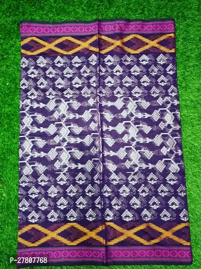 Stylish Cotton Silk Purple Printed Saree with Blouse piece For Women-thumb0