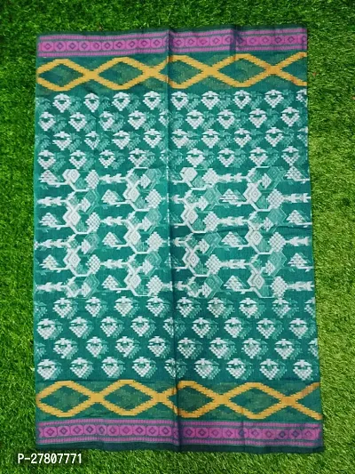 Stylish Cotton Silk Green Printed Saree with Blouse piece For Women