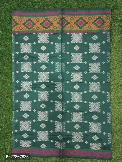 Stylish Cotton Silk Green Printed Saree with Blouse piece For Women