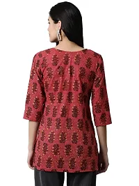 JABAMA Women Cotton Printed Round Neck Kurti-thumb1