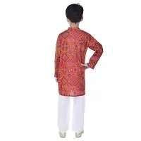 JABAMA? Cotton Printed Kurta Pyjama for Boys (Pink)-thumb1