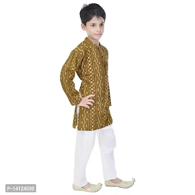 JABAMA? Cotton Printed Kurta Pyjama for Boys (Green, 6-7 Years, KPB8B-22)-thumb3