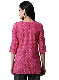 JABAMA Women Cotton Printed Round Neck Kurti-thumb1