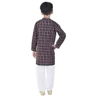 JABAMA? Cotton Printed Kurta Pyjama for Boys (Black)-thumb1