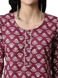 JABAMA Women Cotton Printed Round Neck Kurti-thumb4