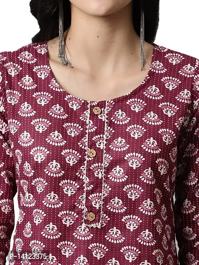 JABAMA Women Cotton Printed Round Neck Kurti-thumb5