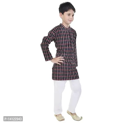 JABAMA? Cotton Printed Kurta Pyjama for Boys (Black)-thumb3