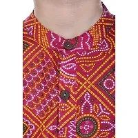 JABAMA? Cotton Printed Kurta Pyjama for Boys (Pink)-thumb4