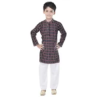 JABAMA? Cotton Printed Kurta Pyjama for Boys (Black)-thumb3