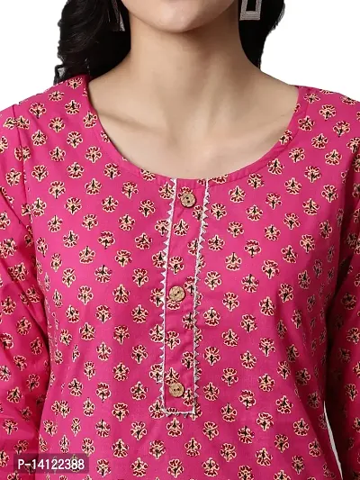 JABAMA Women Cotton Printed Round Neck Kurti-thumb5