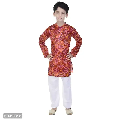 JABAMA? Cotton Printed Kurta Pyjama Set for Boys