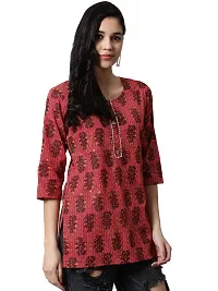 JABAMA Women Cotton Printed Round Neck Kurti-thumb3