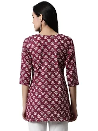 JABAMA Women Cotton Printed Round Neck Kurti-thumb1