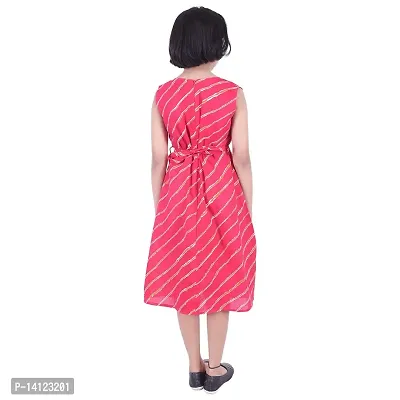 JABAMA Jaipuri Printed?Girl's A-Line Cotton Midi Dress-thumb2