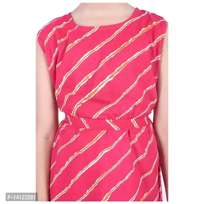 JABAMA Jaipuri Printed?Girl's A-Line Cotton Midi Dress-thumb5