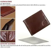 SOROSSI Genuine Leather Wallet 2 Card Slots 1 Coin Pocket 2 Hidden Compartment and 2 Currency Slots 2 ID Slot Container (Brown Color)-thumb2