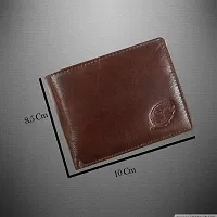 SOROSSI Genuine Leather Wallet 2 Card Slots 1 Coin Pocket 2 Hidden Compartment and 2 Currency Slots 2 ID Slot Container (Brown Color)-thumb4