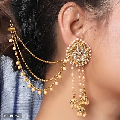 Fancy Earrings With Chain for Women-thumb0