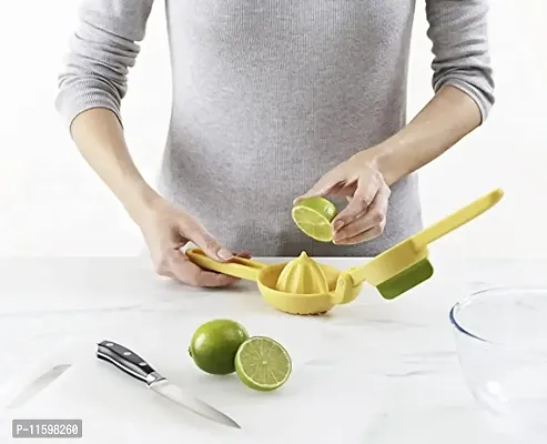 Manual Squeeze And Twist Hand Juicer Machine For Lemon, Orange, Citrus, Fruits, And Vegetables Lime Squeezer -Yellow-thumb4