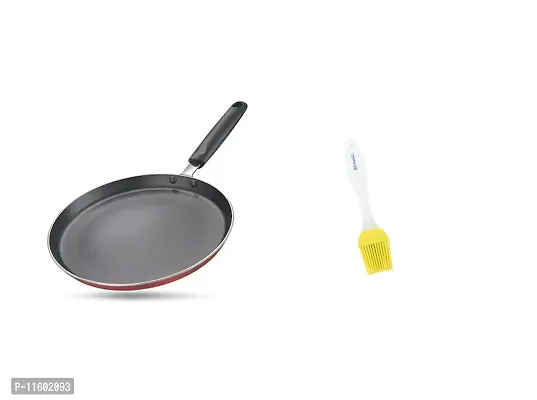 Sturdy Premium Non-Stick Tawa, 250 mm Diameter, 4 mm Thickness, ISI Marked With  Silicon Oil Brush-thumb0