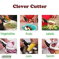 Smart Clever Cutter Kitchen Knife Food Chopper with Locking Hinge - Pack of 1-thumb3