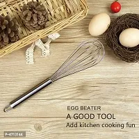 Stainless Steel Hand Whisk Egg and milk Frother,Kitchen Blende Set of Two(25 cms and 20 cms) - Pack of 2-thumb1