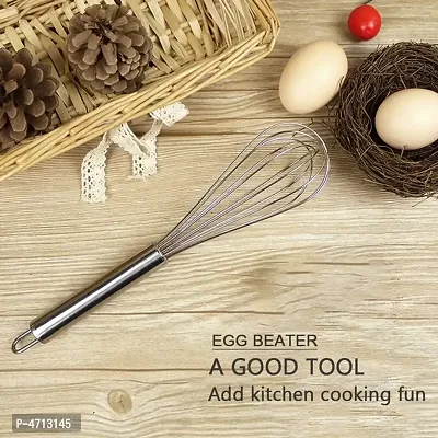 Stainless Steel Big Baloon Hand Whisk Egg and milk Frother,Kitchen Blender (25 cms) - Pack of 1-thumb2