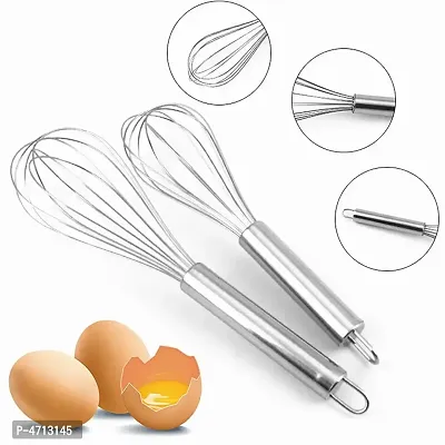 Stainless Steel Big Baloon Hand Whisk Egg and milk Frother,Kitchen Blender (25 cms) - Pack of 1