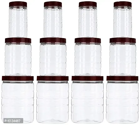 Useful Plastic Premium Zig-Zag Kitchen Storage Jars Containers - Set of 12-thumb2